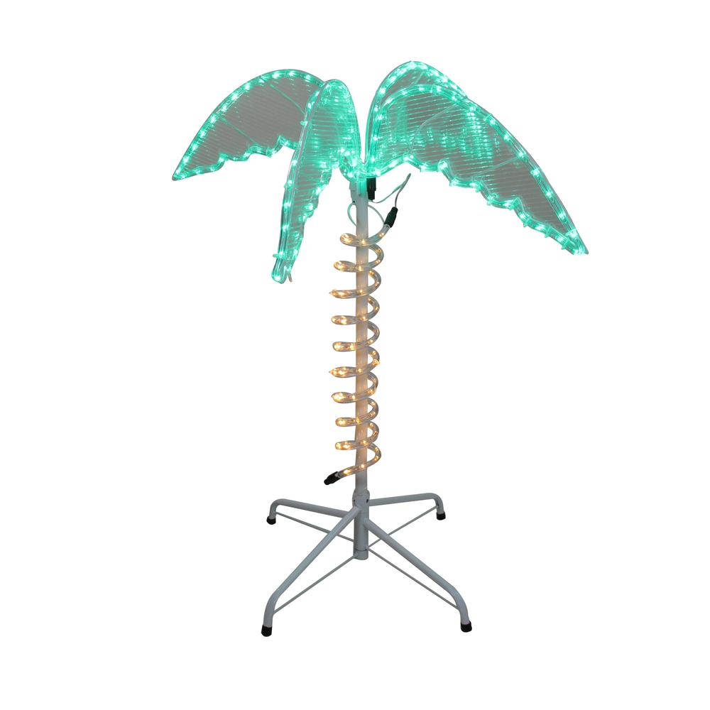 2.5' Green and Tan LED Palm Tree Rope Light Outdoor Decoration. Picture 2