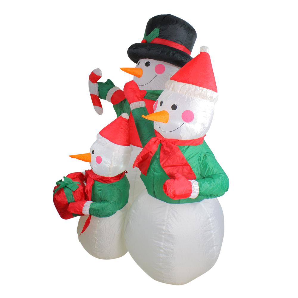 4' Inflatable Snowman Family Lighted Christmas Yard Art Decor. Picture 2