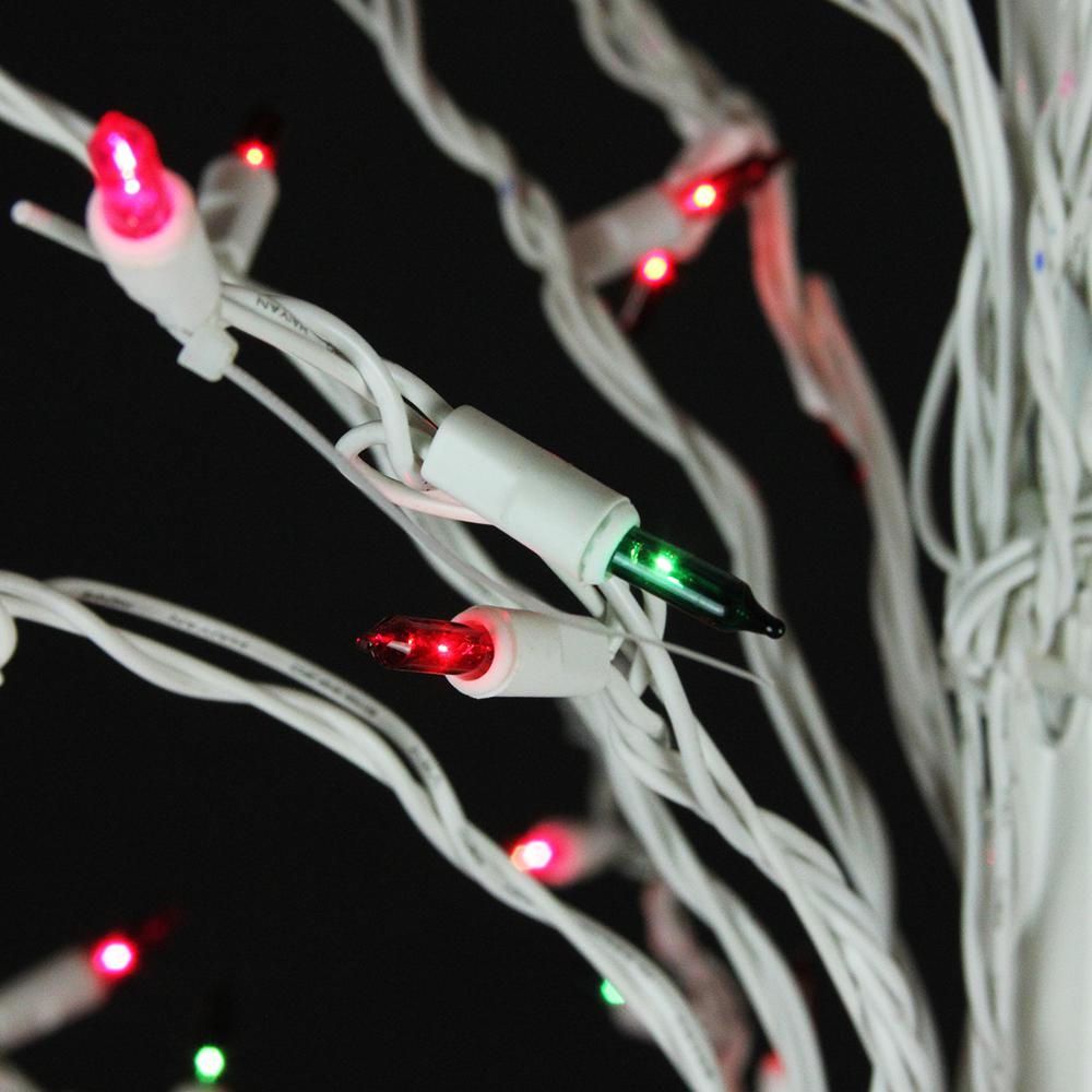 9' Pre-Lit Christmas Cascade Twig Tree Outdoor Yard Art Decoration - Multi-Color Lights. Picture 2