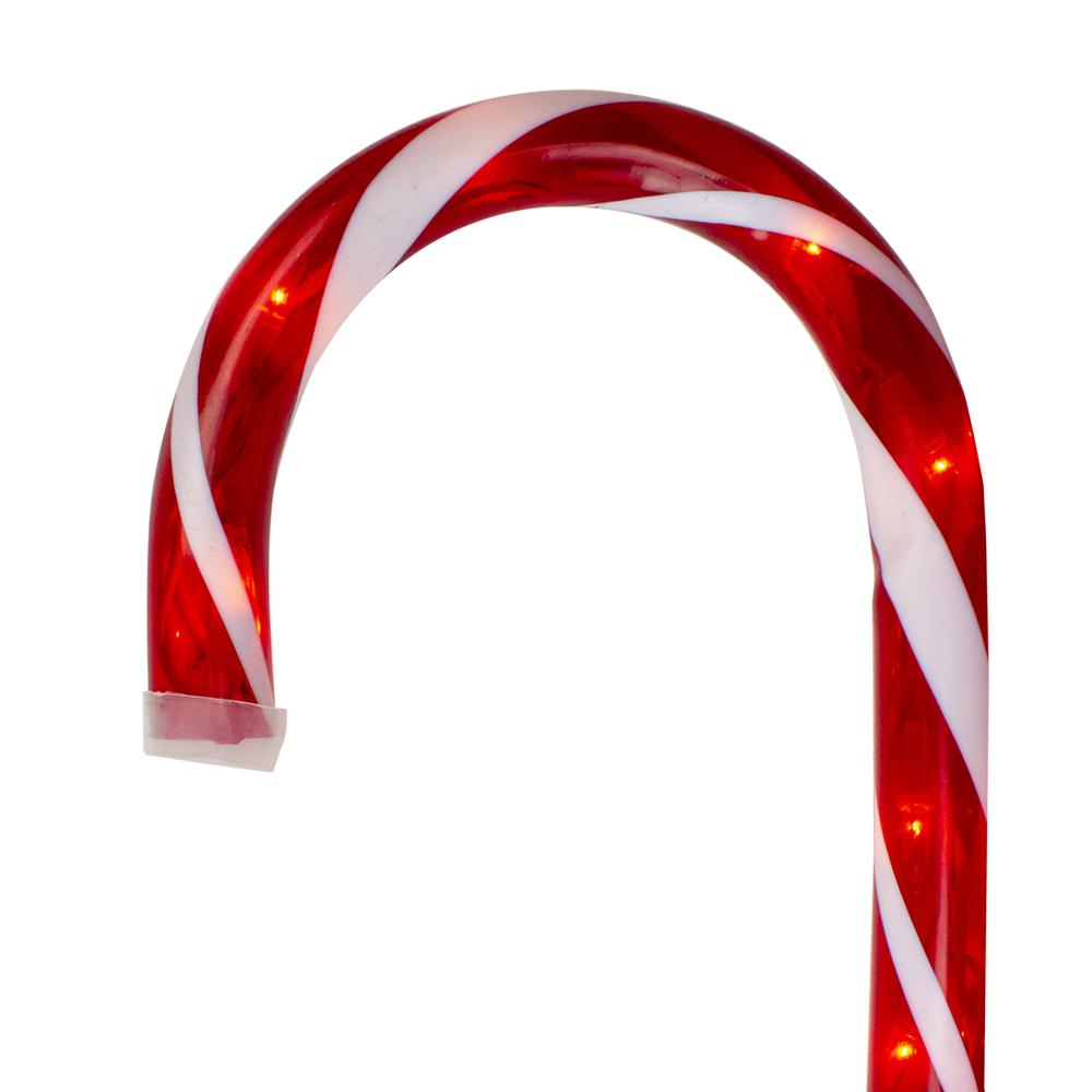 Set of 3 Red and White Blinking Candy Cane Outdoor Christmas Pathway Markers 28". Picture 4