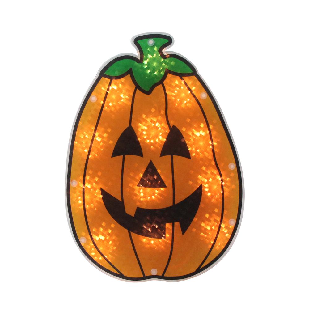12" Lighted Jack-O-Lantern Halloween Window Silhouette. Picture 1