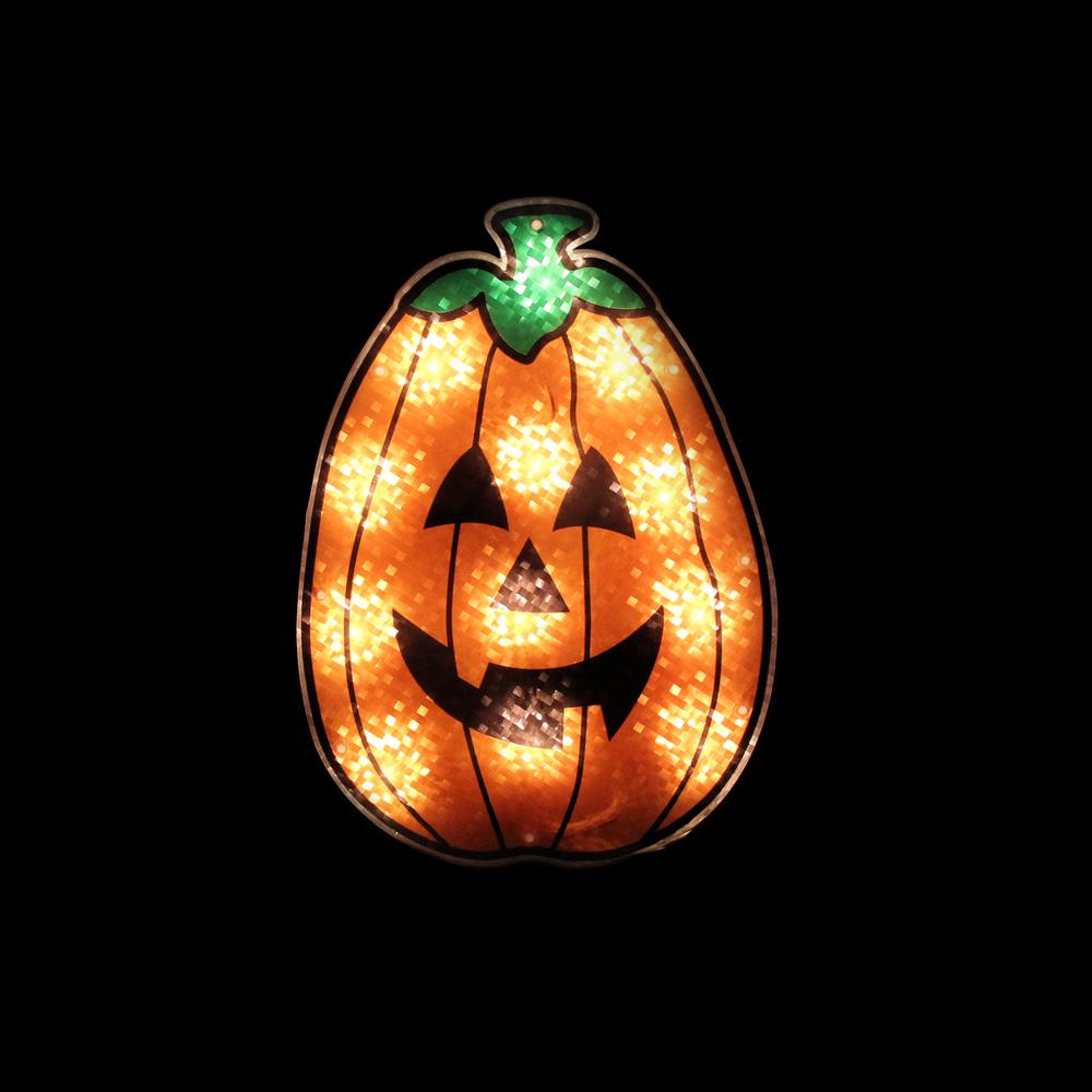 12" Lighted Jack-O-Lantern Halloween Window Silhouette. Picture 2