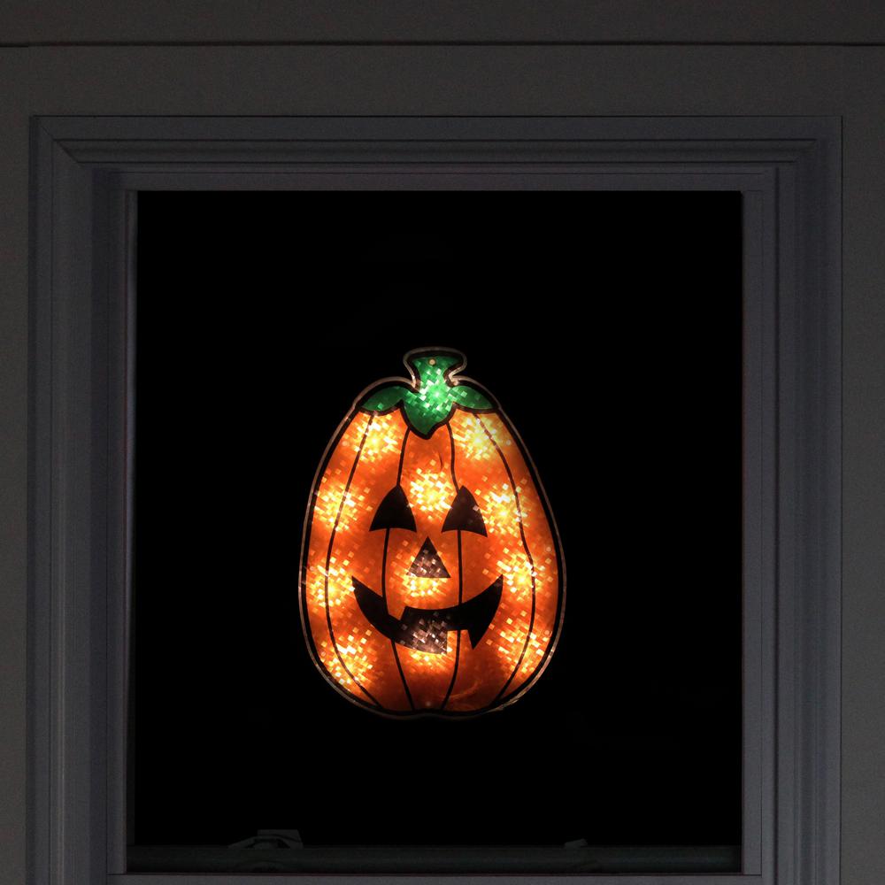 12" Lighted Jack-O-Lantern Halloween Window Silhouette. Picture 3