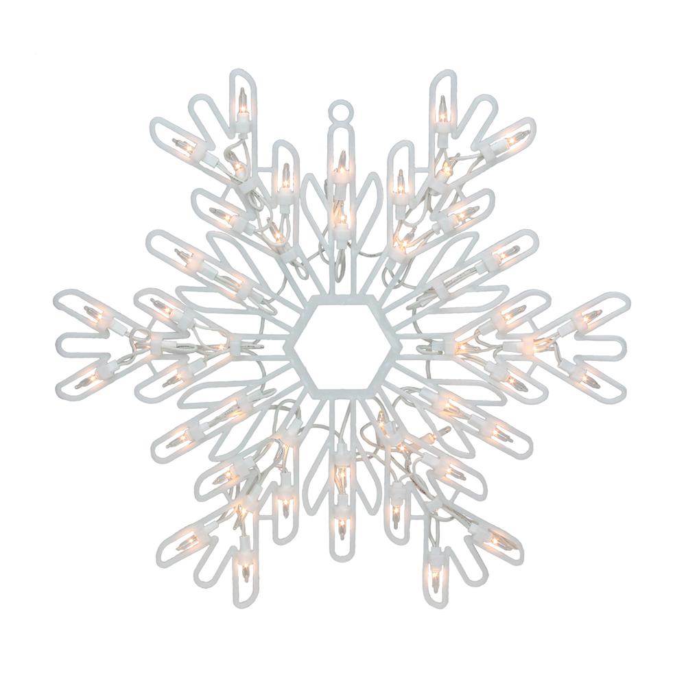 15.25" Lighted Snowflake Christmas Window Silhouette Decor. Picture 1