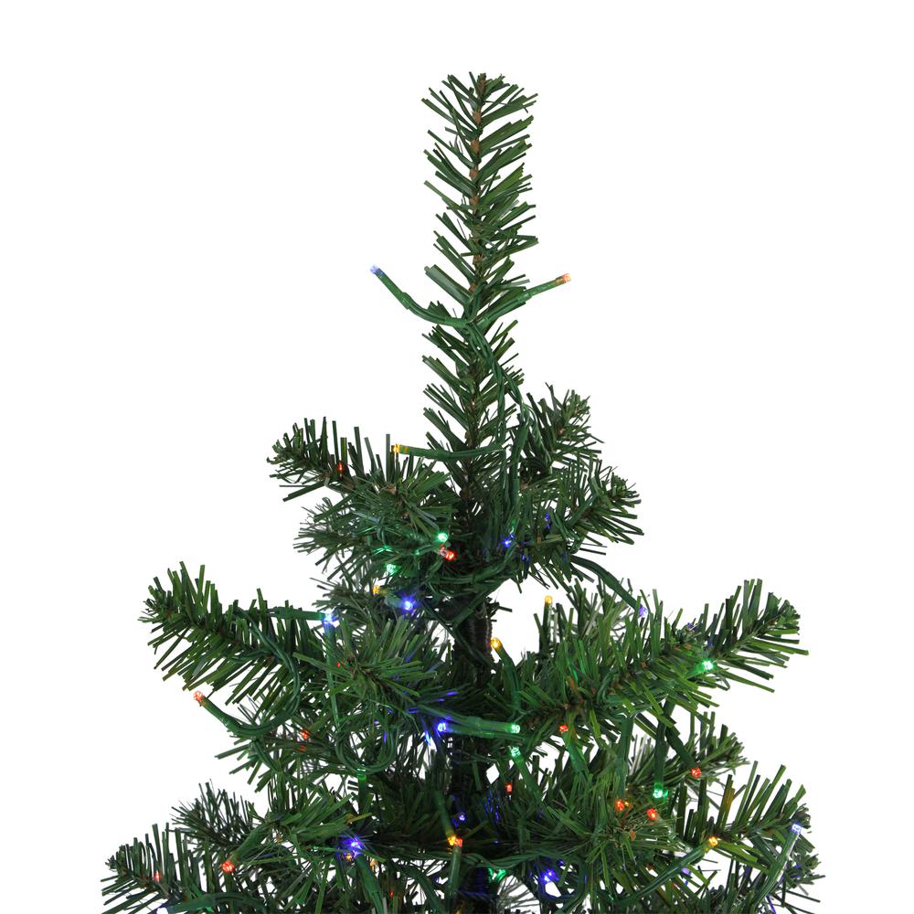 7.5' Pre-Lit Full Pike River Fir Artificial Christmas Tree - Multicolor LED Lights. Picture 6