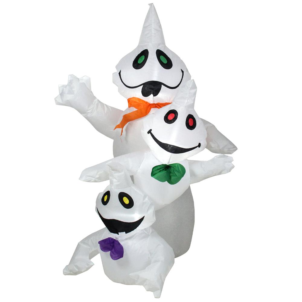 3.5' Lighted Inflatable Halloween Ghost Trio Outdoor Yard Decoration. Picture 1