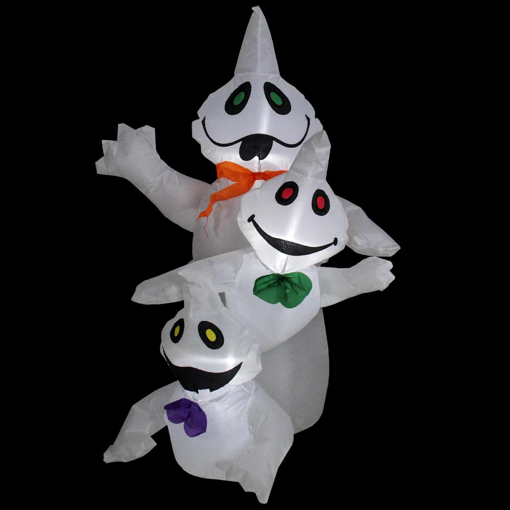 3.5' Lighted Inflatable Halloween Ghost Trio Outdoor Yard Decoration. Picture 2