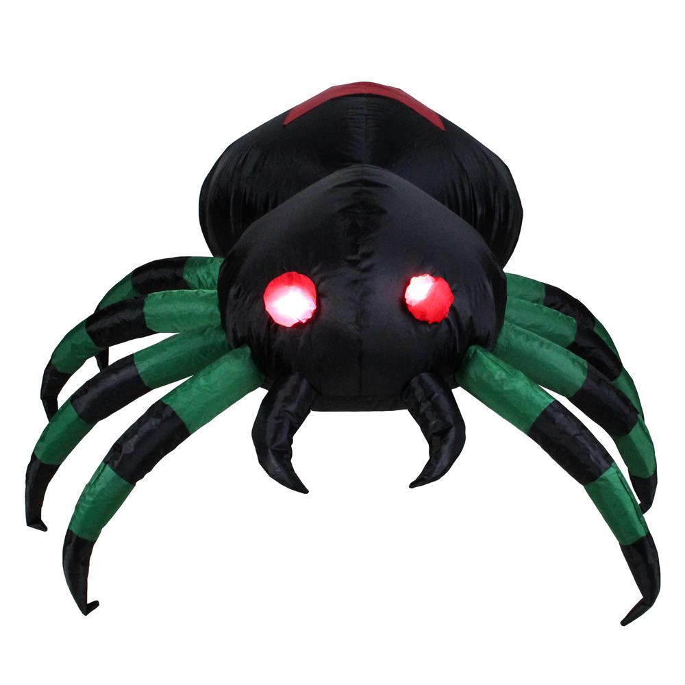 3.5' Lighted Inflatable Halloween Spider Outdoor Yard Decoration. Picture 1