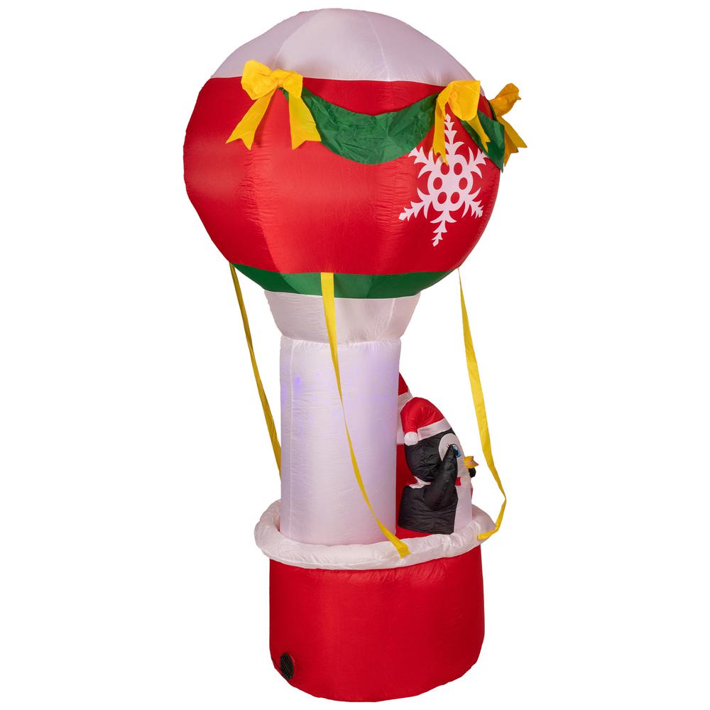 8' Lighted Inflatable Feliz Navidad Hot Air Balloon Outdoor Christmas Decoration. Picture 4