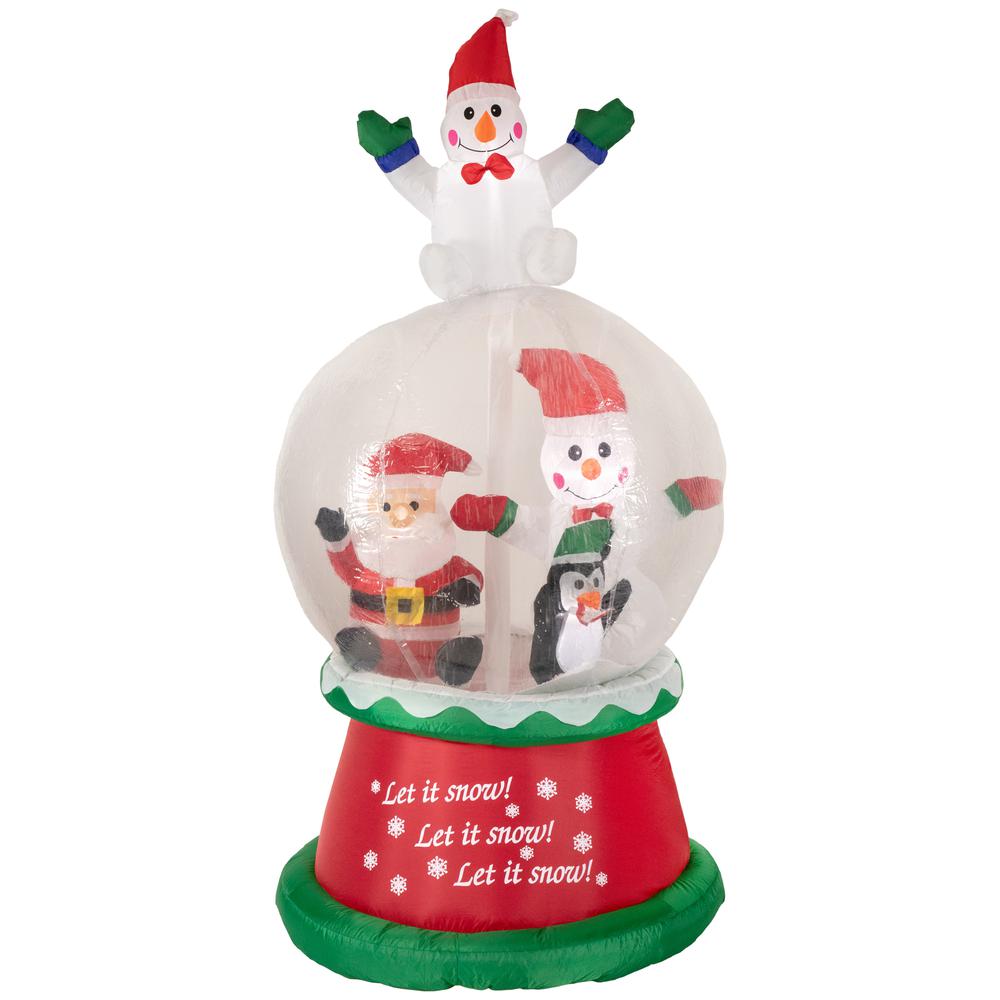 6.75ft Lighted Inflatable Santa and Friends Snow Globe Outdoor Christmas Decoration. Picture 1