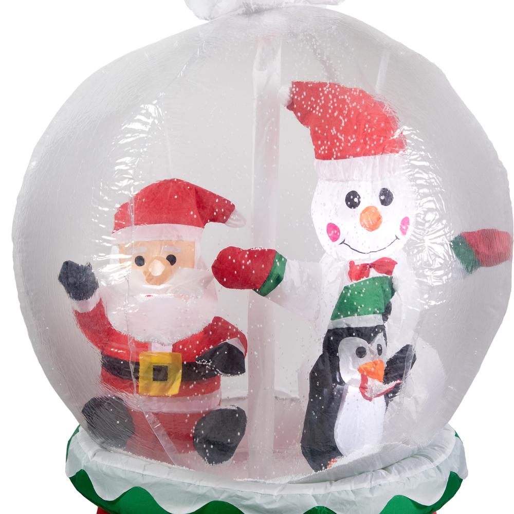 6.75ft Lighted Inflatable Santa and Friends Snow Globe Outdoor Christmas Decoration. Picture 2