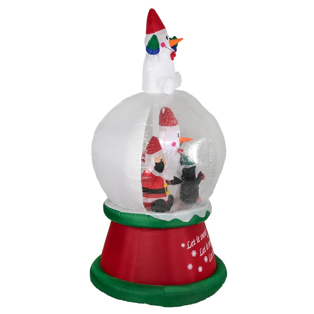 6.75ft Lighted Inflatable Santa and Friends Snow Globe Outdoor Christmas Decoration. Picture 3
