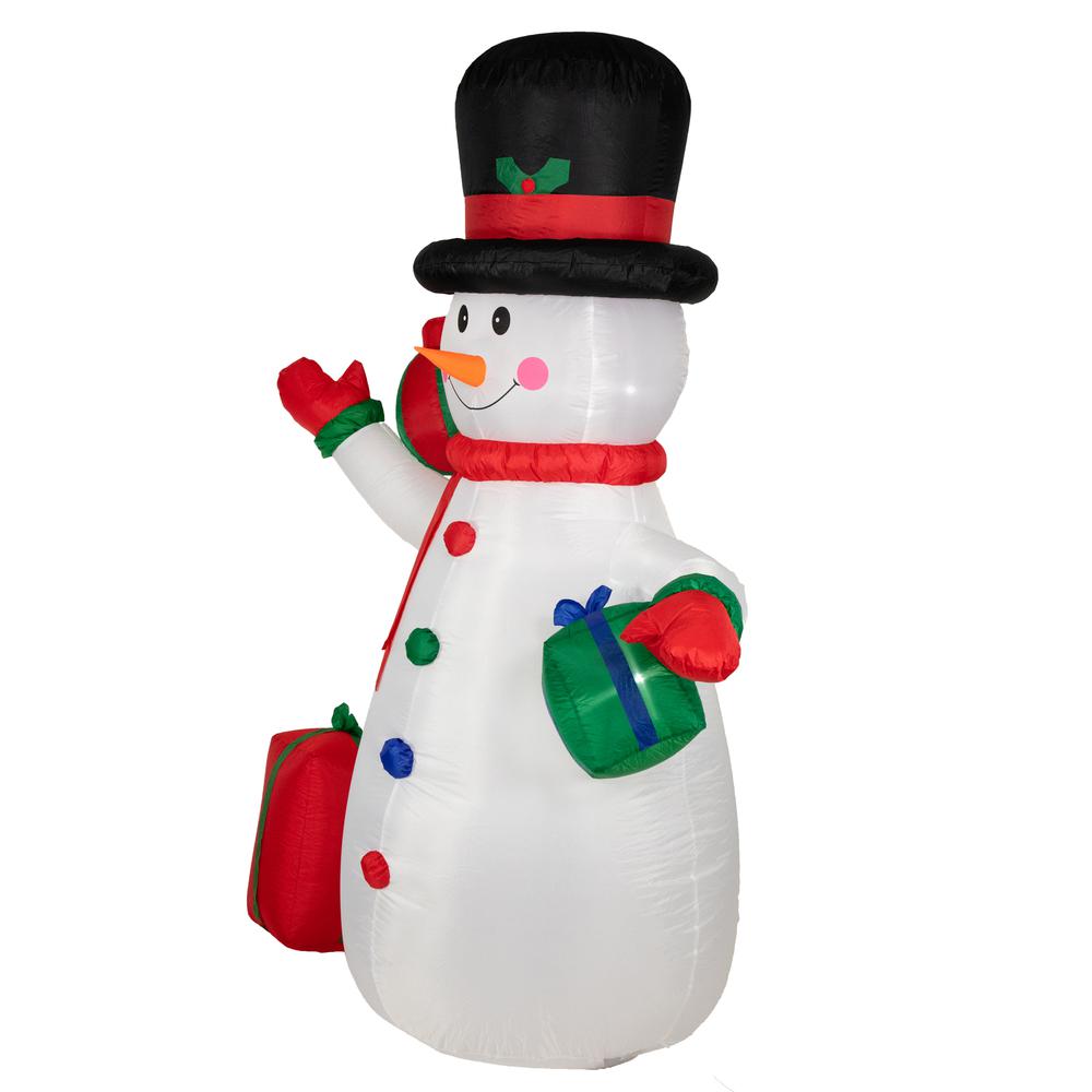 8ft Lighted Inflatable Snowman with Gifts Outdoor Christmas Decoration. Picture 2