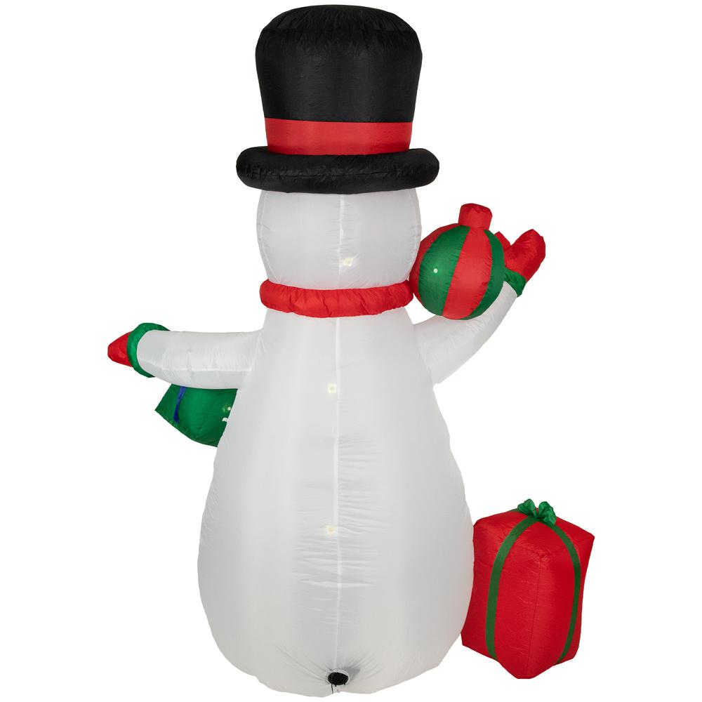 8ft Lighted Inflatable Snowman with Gifts Outdoor Christmas Decoration. Picture 4