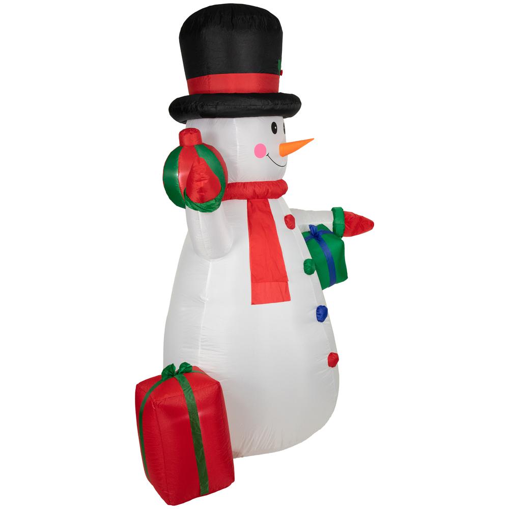 8ft Lighted Inflatable Snowman with Gifts Outdoor Christmas Decoration. Picture 3