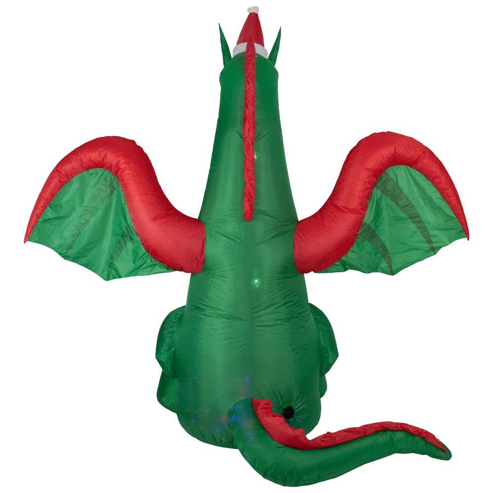 6' Inflatable LED Lighted Dragon with Gift Outdoor Christmas Decoration. Picture 4