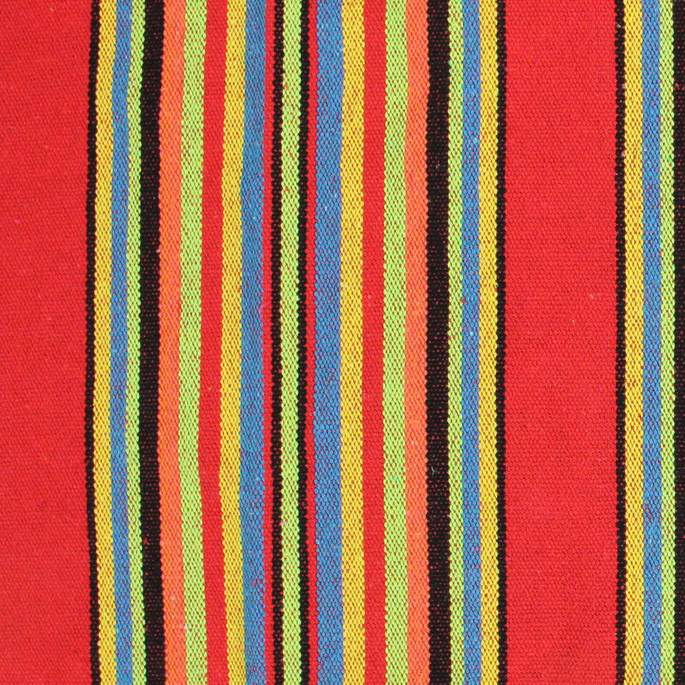 77" Red and Yellow Striped Woven Single Brazilian Hammock. Picture 2