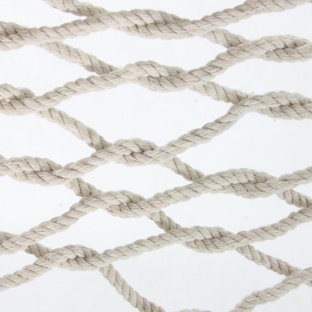 74" White Lattice Macrame Rope Hammock with Wooden Bars. Picture 3
