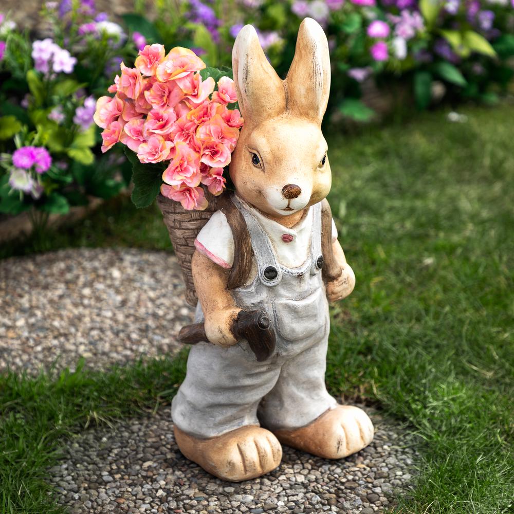 Boy Rabbit Outdoor Easter Garden Planter - 19.25". Picture 5