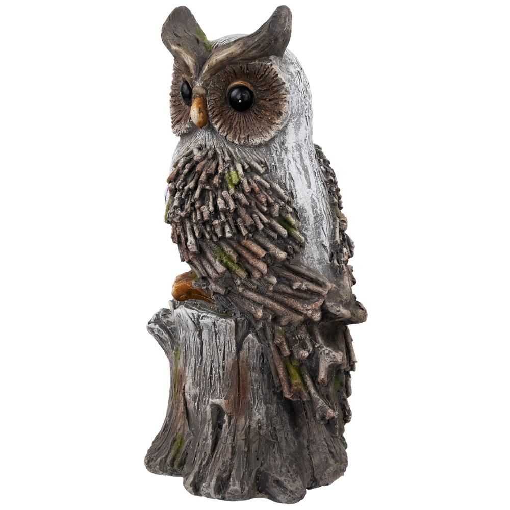 Perched Owl Outdoor Garden Statue - 17.75". Picture 3
