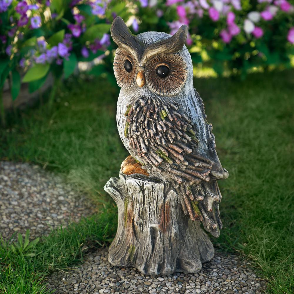 Perched Owl Outdoor Garden Statue - 17.75". Picture 5