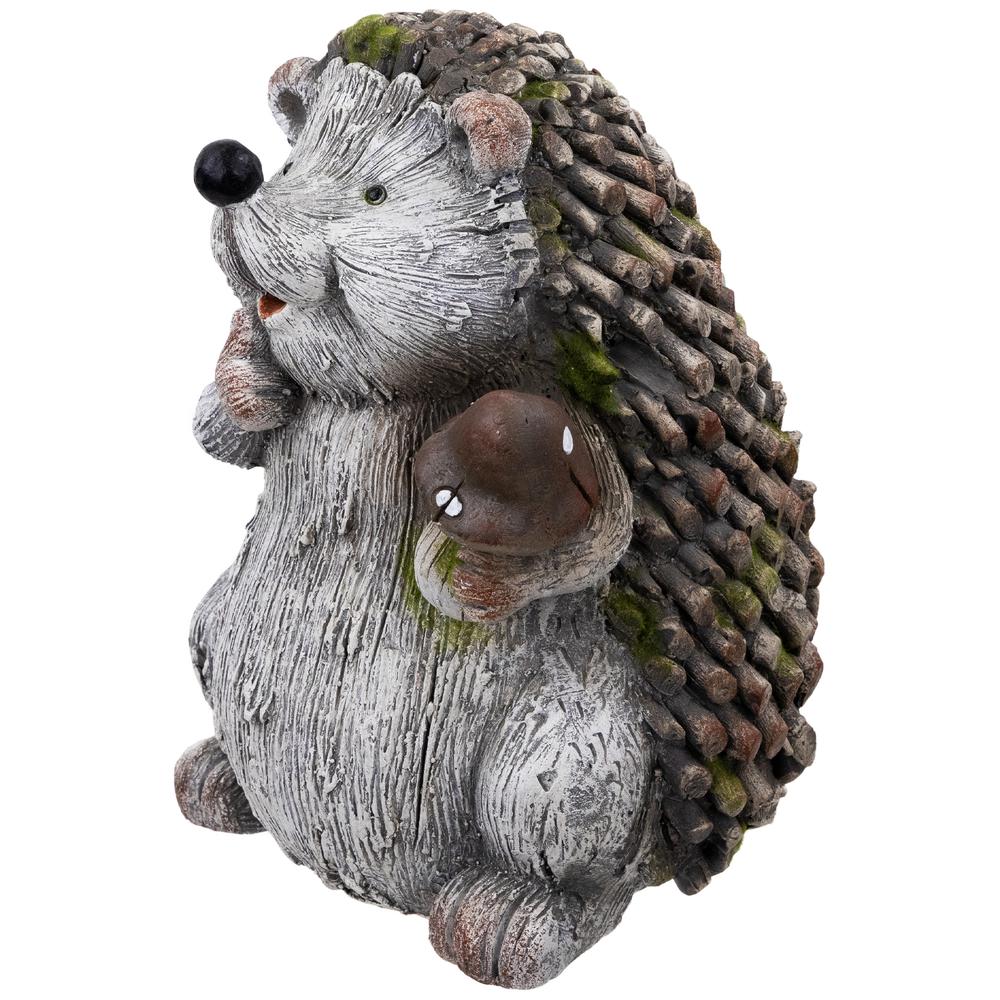 Hedgehog with Mushroom Outdoor Garden Statue - 8.5". Picture 2