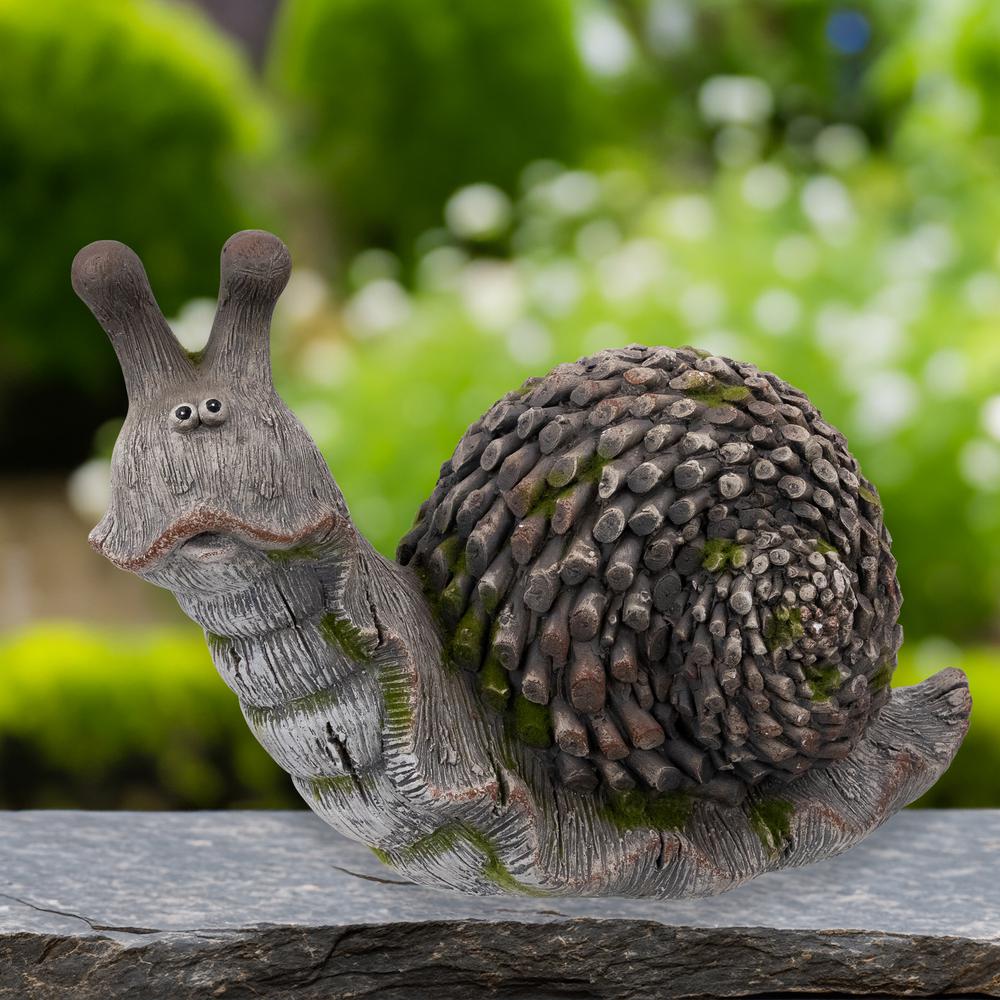 Slowpoke Snail Outdoor Garden Statue - 15". Picture 6