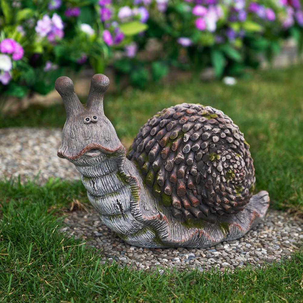Slowpoke Snail Outdoor Garden Statue - 15". Picture 5