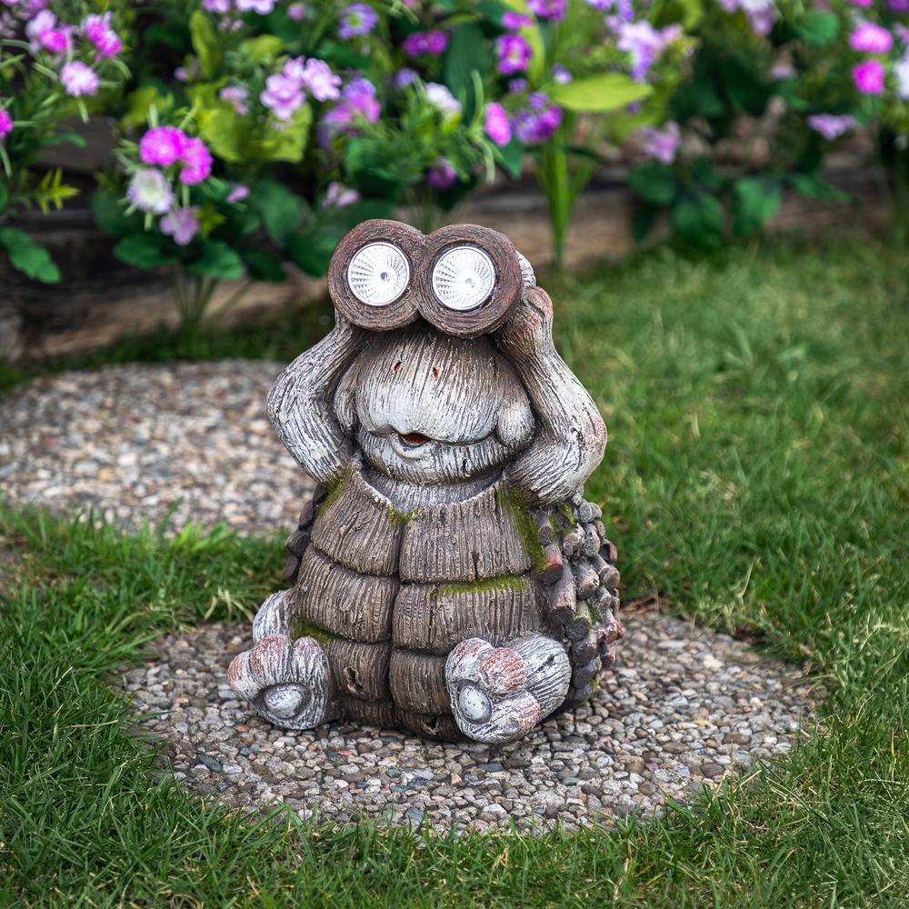 Turtle with Binoculars Outdoor Solar Lighted Garden Statue - 11.5". Picture 4