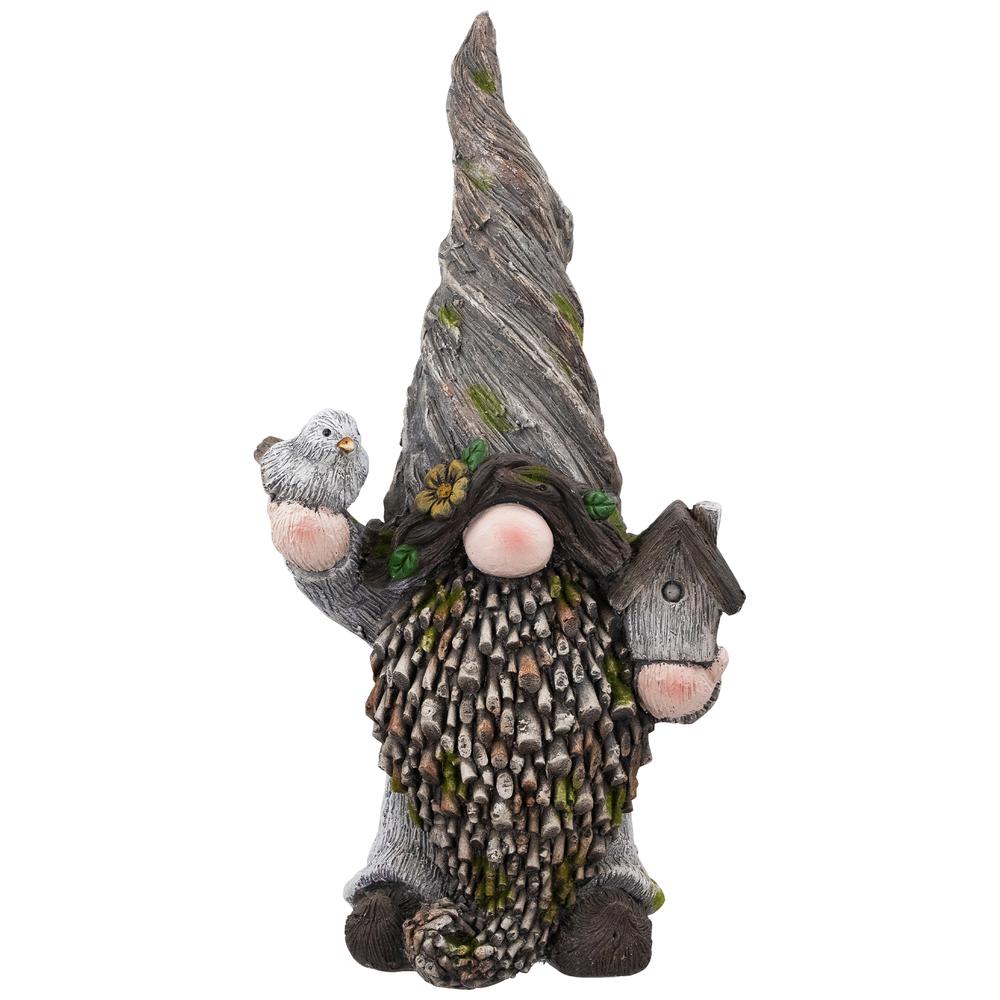 Gnome with Bird House Outdoor Garden Statue - 26.25". Picture 1