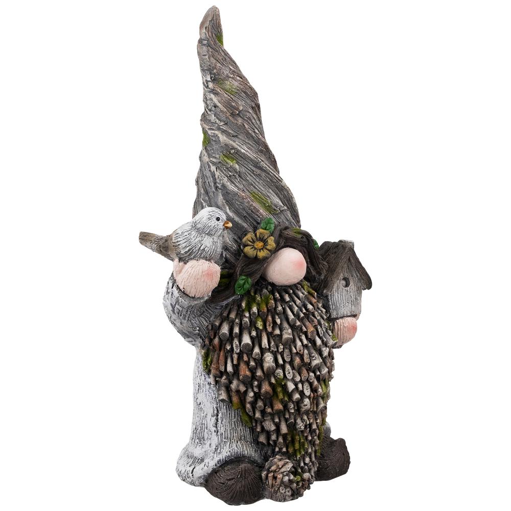 Gnome with Bird House Outdoor Garden Statue - 26.25". Picture 3