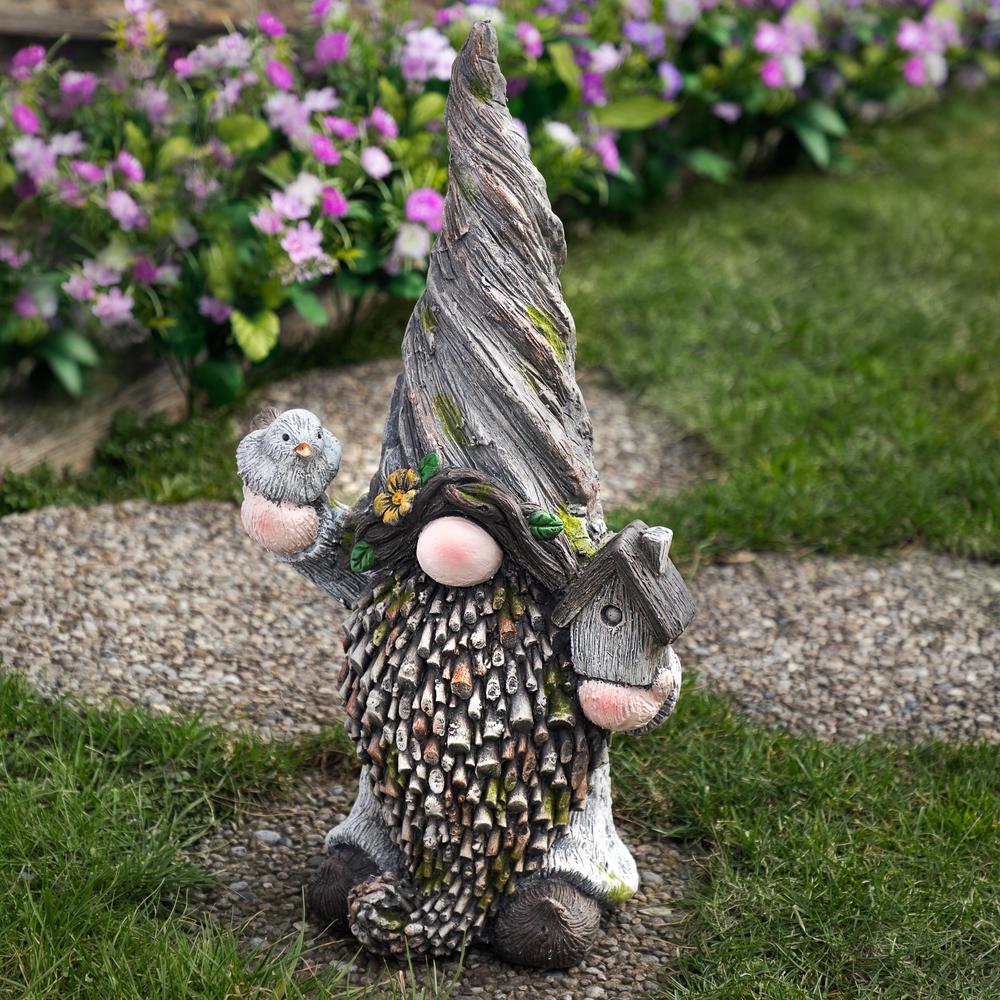 Gnome with Bird House Outdoor Garden Statue - 26.25". Picture 6