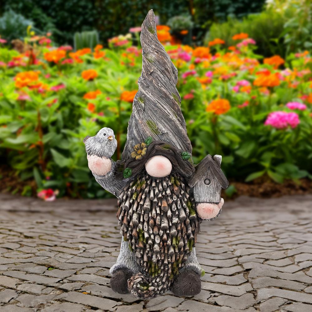 Gnome with Bird House Outdoor Garden Statue - 26.25". Picture 5