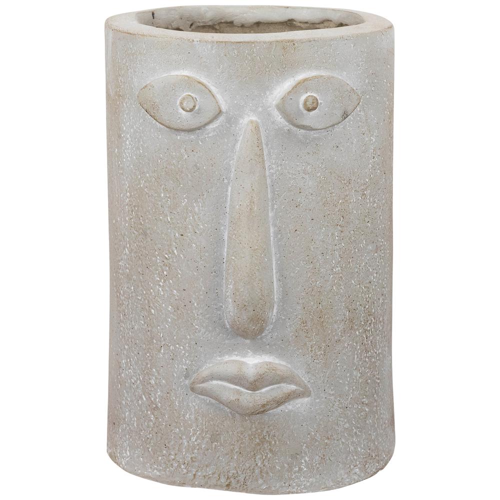 Large Abstract Face Ceramic Outdoor Garden Planter - 12.25". Picture 1