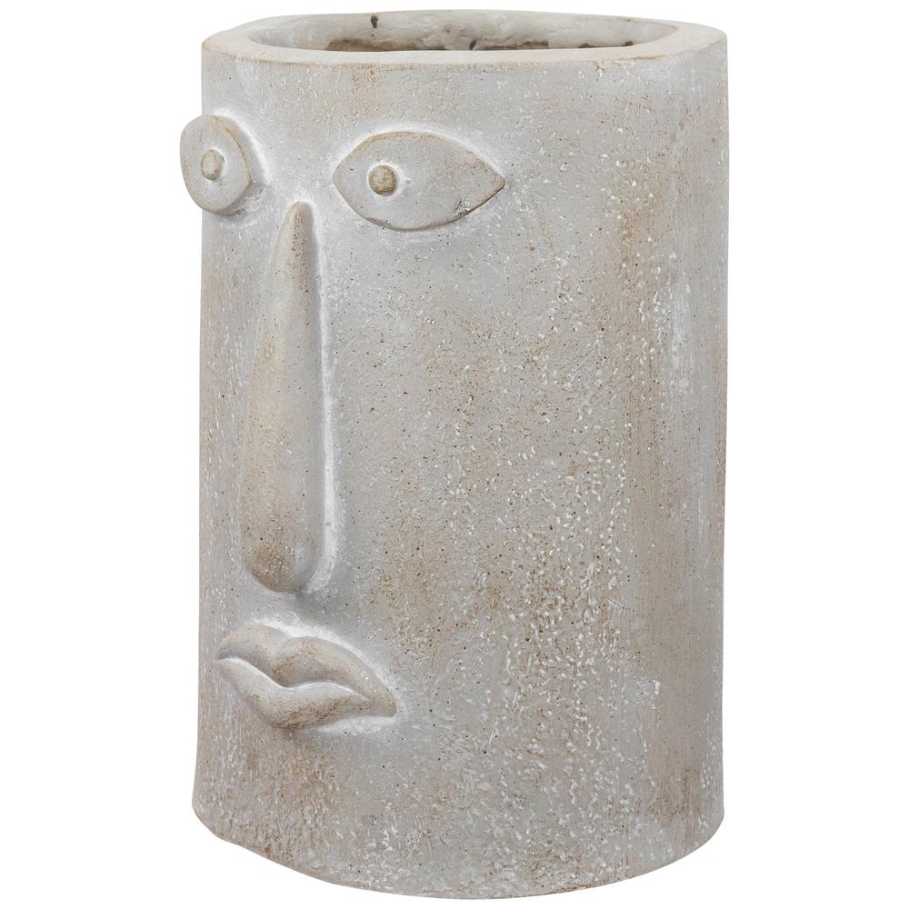 Large Abstract Face Ceramic Outdoor Garden Planter - 12.25". Picture 3