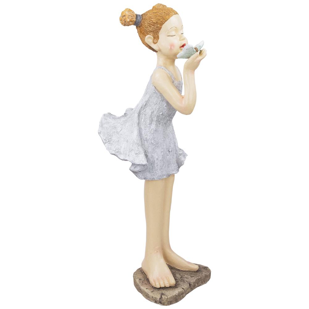 Girl with Butterfly Outdoor Garden Statue - 29". Picture 2