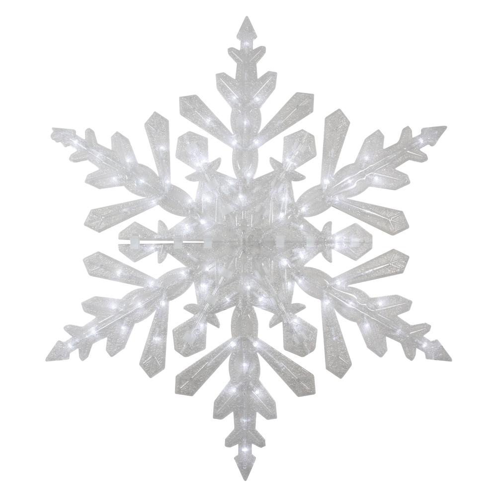47" LED Lighted Twinkling Cool White Snowflake Christmas Outdoor Decoration. Picture 1