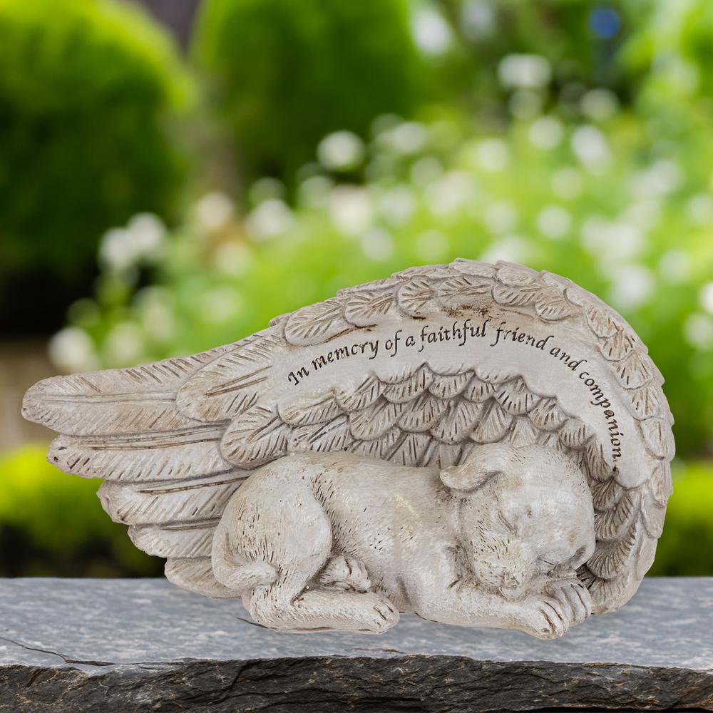 Sleeping Angel Dog Memorial Outdoor Garden Statue - 7". Picture 6