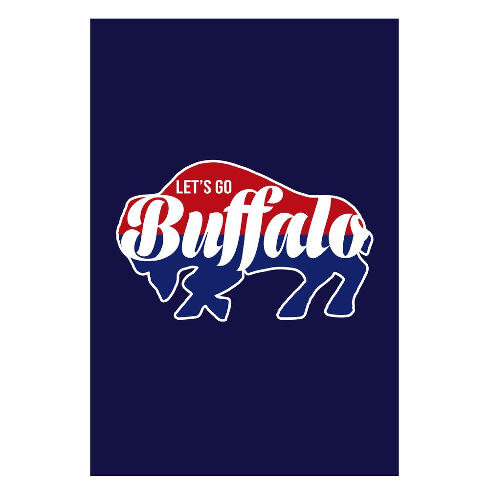 Blue and Red Buffalo Outdoor House Flag 40" x 28". Picture 2