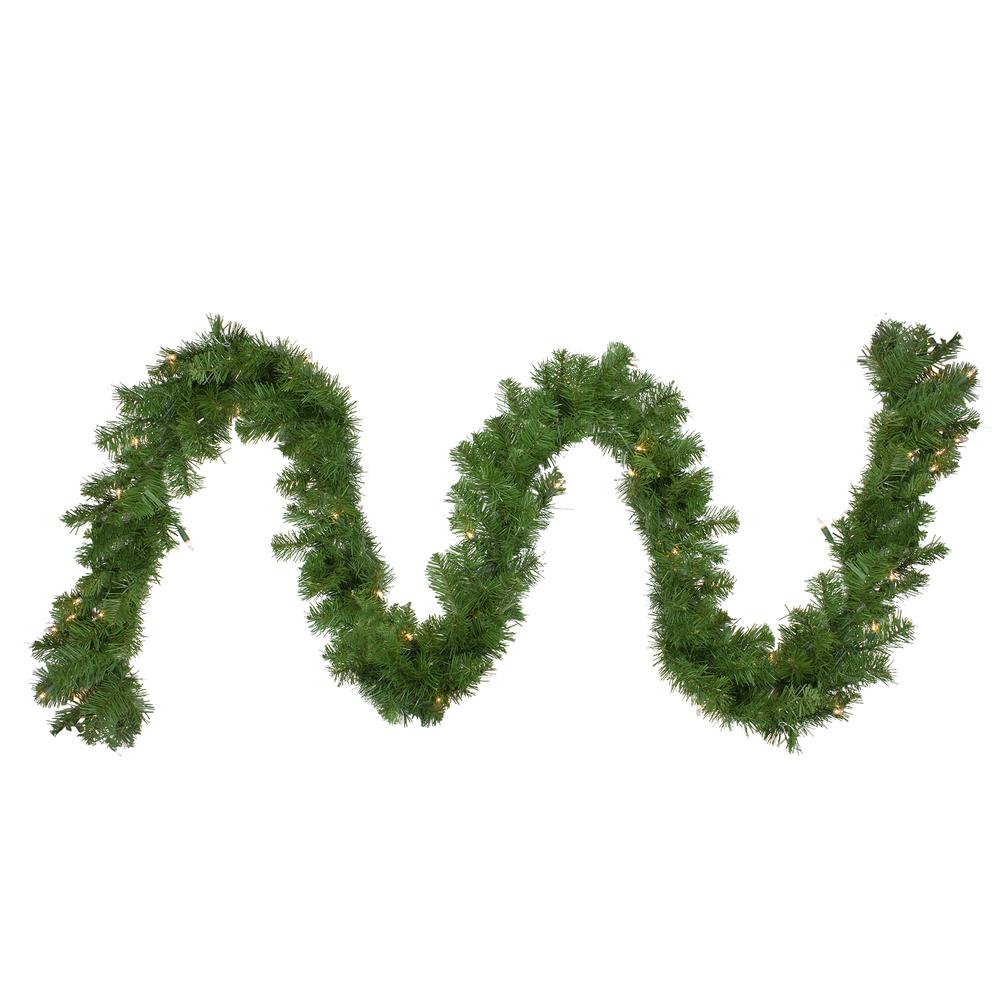 9' x 10" Pre-Lit Windsor Pine Artificial Christmas Garland - Clear Lights. Picture 1