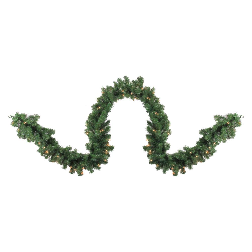 9' x 10" Pre-Lit Pine Artificial Christmas Garland - Clear Dura-Lit Lights. Picture 1