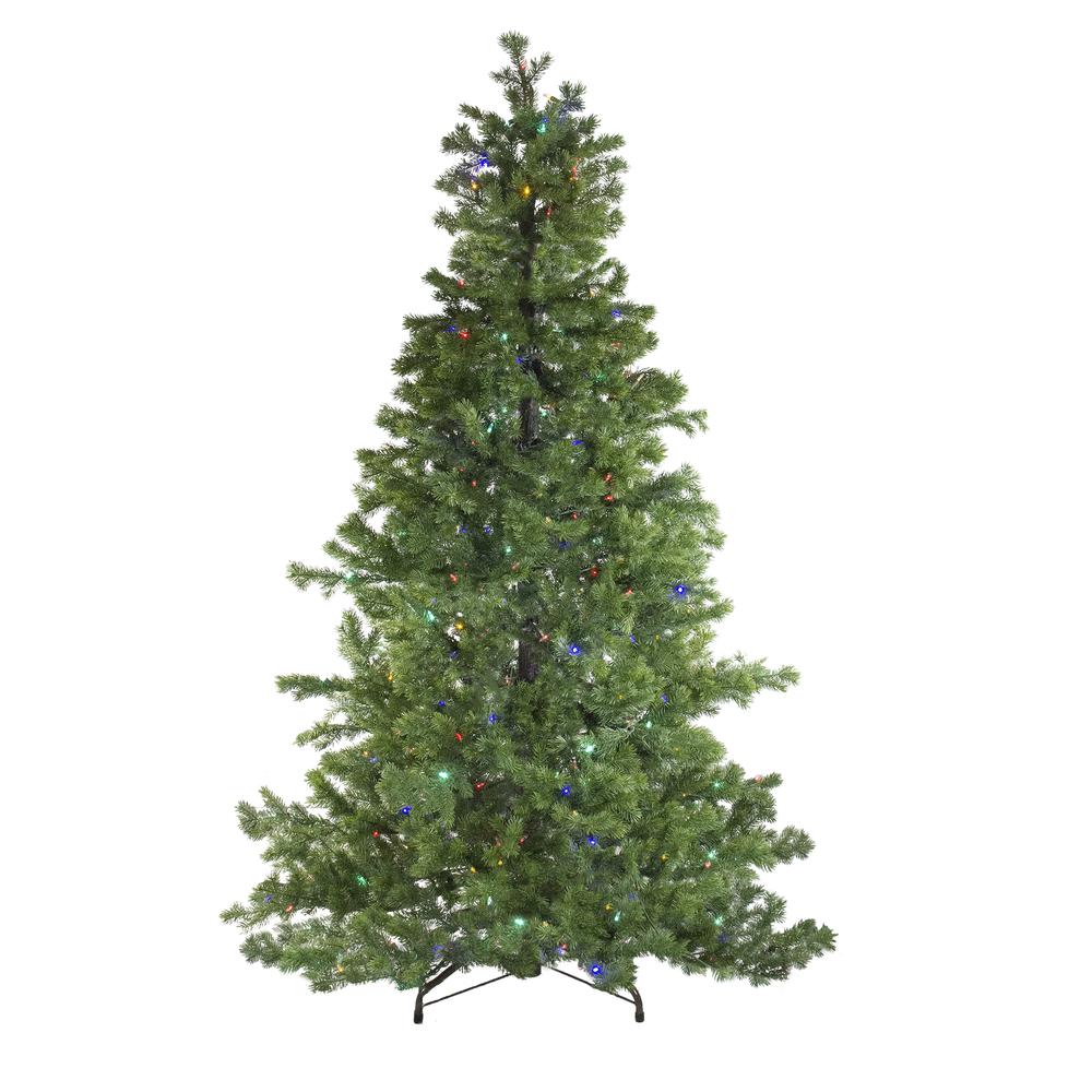 7.5' Pre-Lit Medium Layered Pine Instant Power Artificial Christmas Tree - Dual Color LED Lights. Picture 2