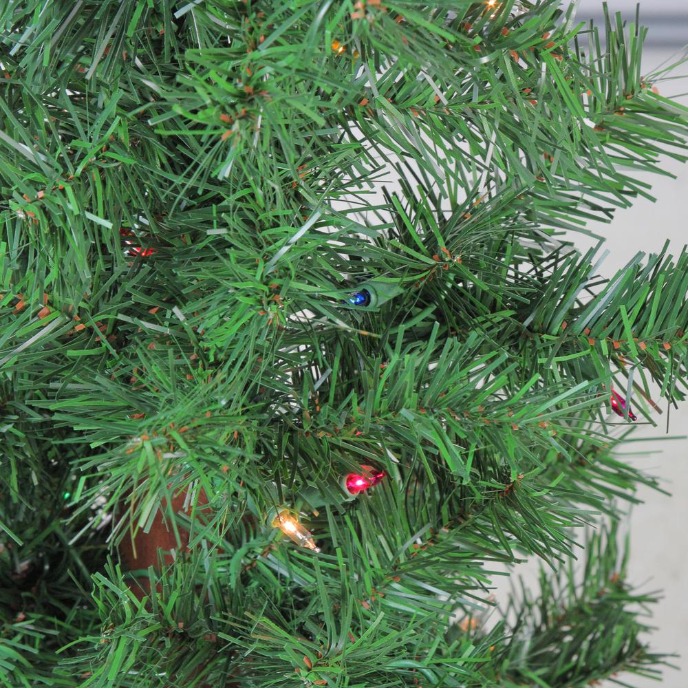 3' Pre-Lit Medium Woodland Alpine Artificial Christmas Tree - Multicolor Lights. Picture 2
