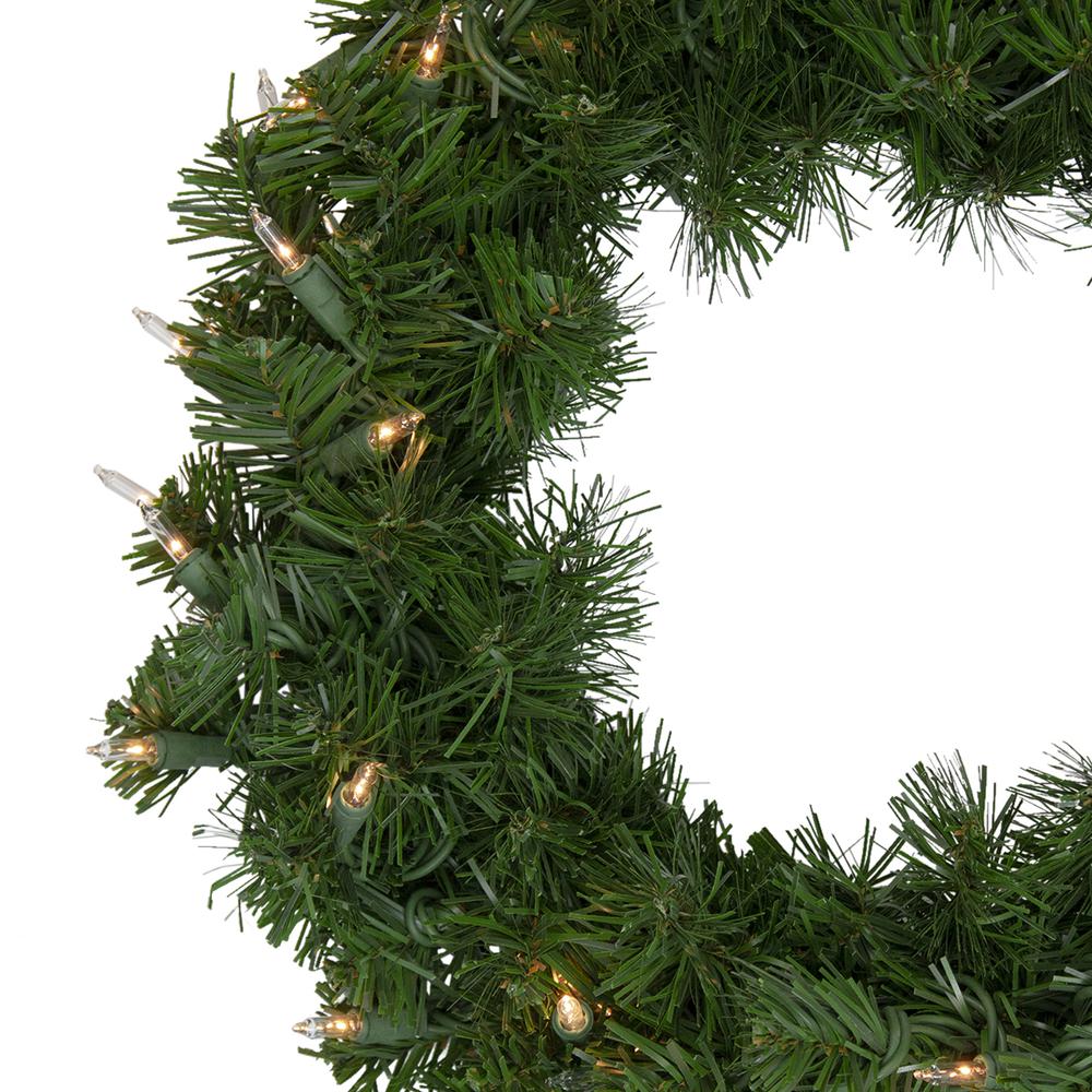 Deluxe Windsor Pine Artificial Christmas Wreath - 16-Inch  Clear Lights. Picture 2