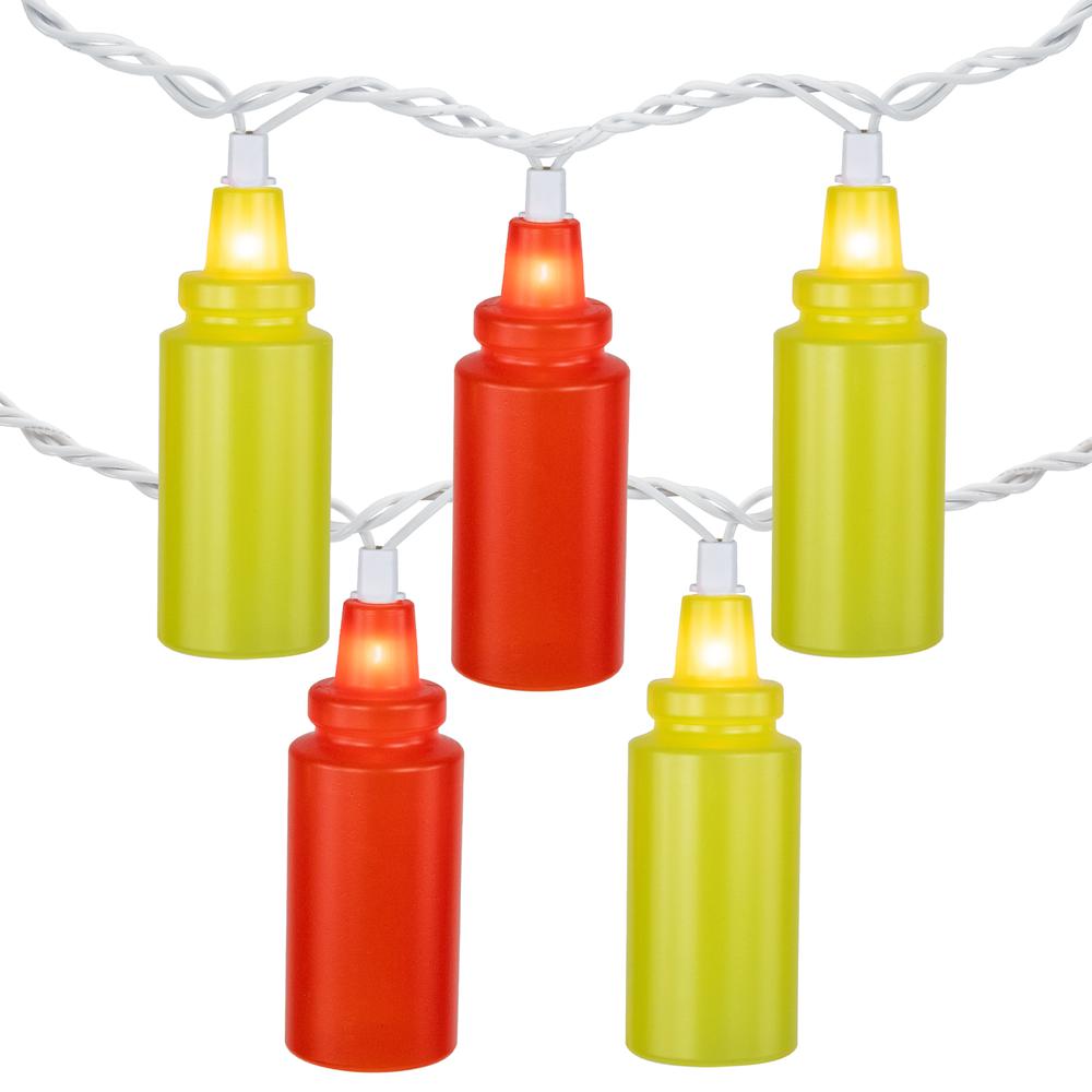 10-Count Ketchup and Mustard Patio Light Set  6ft White Wire. Picture 2