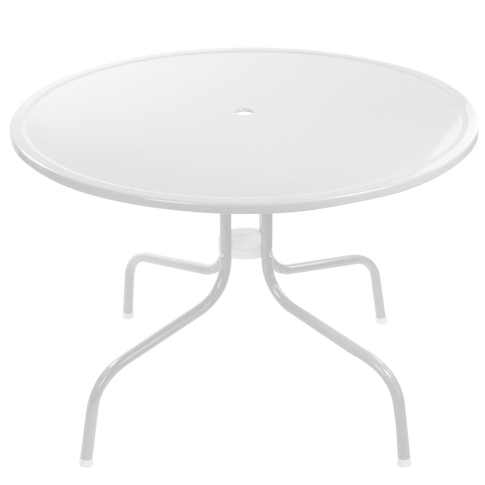 39.25-Inch Outdoor Retro Metal Tulip Dining Table  White. Picture 3
