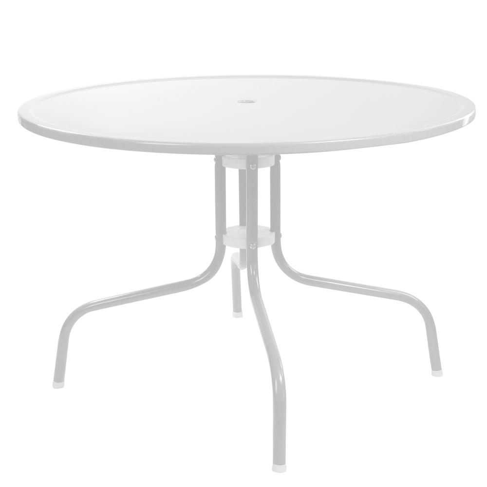 39.25-Inch Outdoor Retro Metal Tulip Dining Table  White. Picture 1