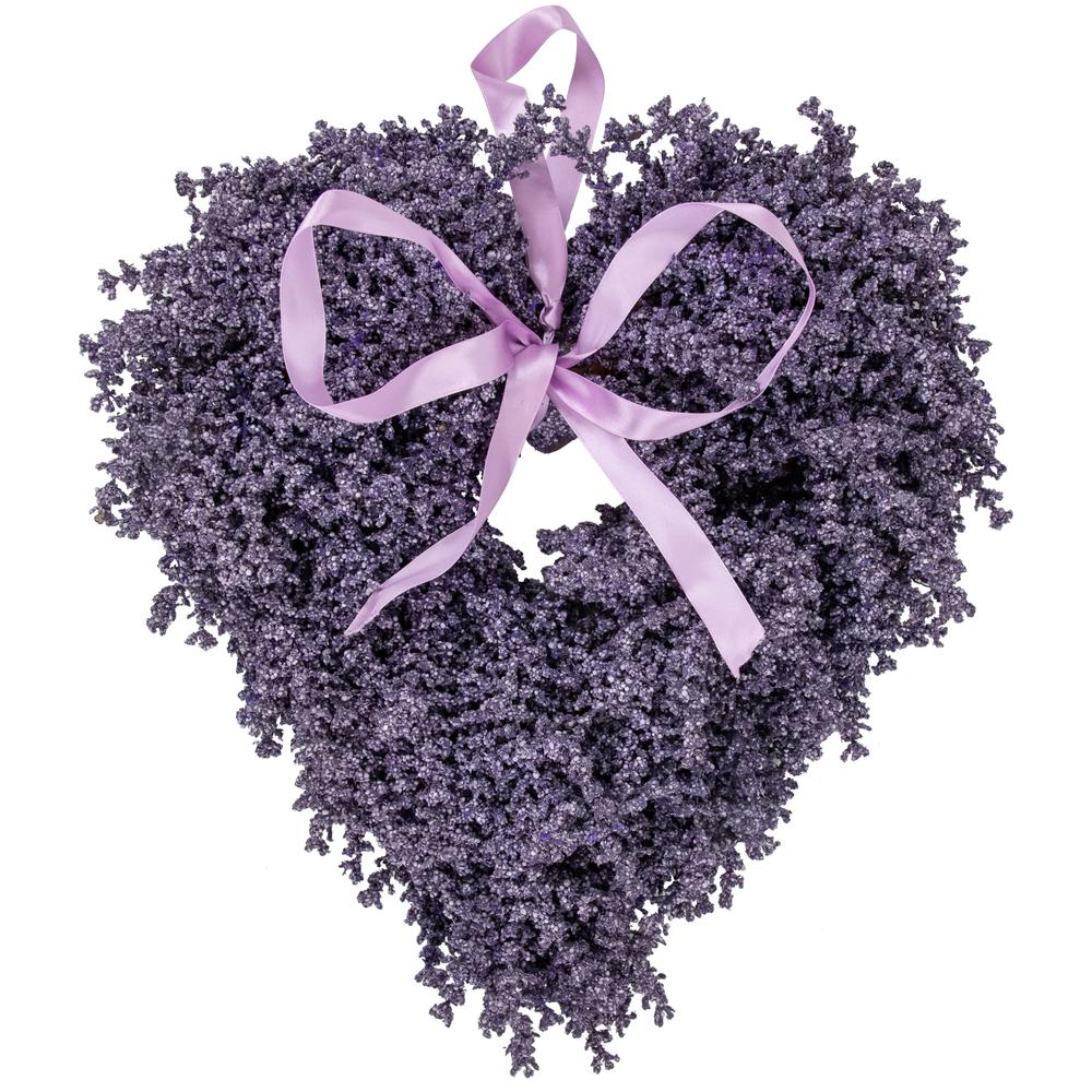 Artificial Lavender Heart Spring Wreath - 17.5". Picture 1