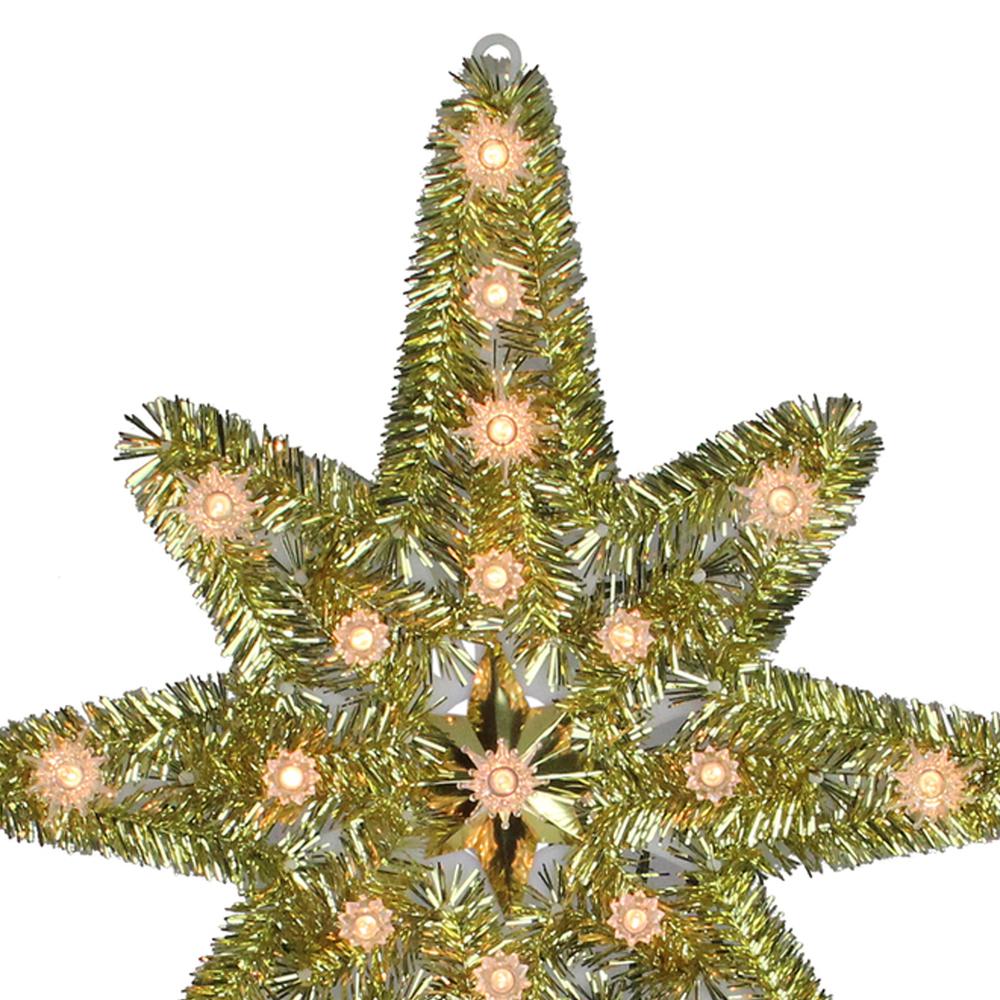 21" Gold Lighted Star of Bethlehem Christmas Tree Topper - Clear Lights. Picture 3