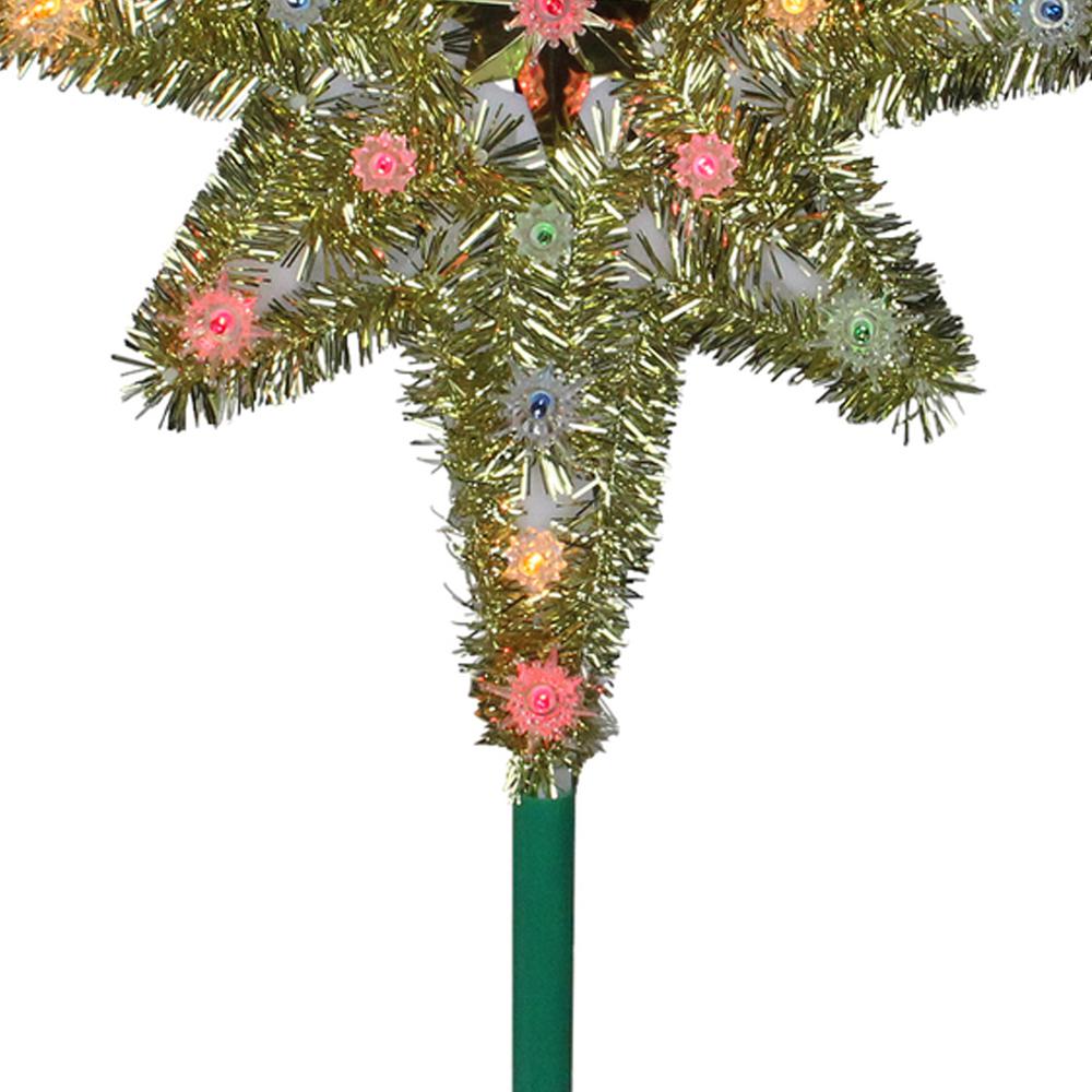 21" Lighted Gold Star of Bethlehem Christmas Tree Topper - Multicolor Lights. Picture 4
